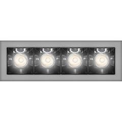 Product image 1: SHARP RECESSED TRIM 4X 12W 940 VERY WIDE FLOOD SILVER  EXT.DRV + SCREEN 4X WHITE